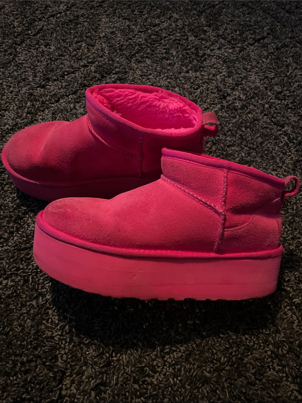 UGG Hot Pink Platform Mini Boots